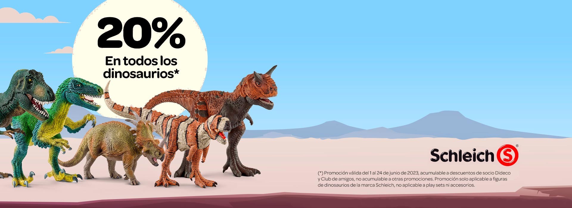 ¡Consigue un 20%* de descuento en todos los dinosaurios de Schleich!