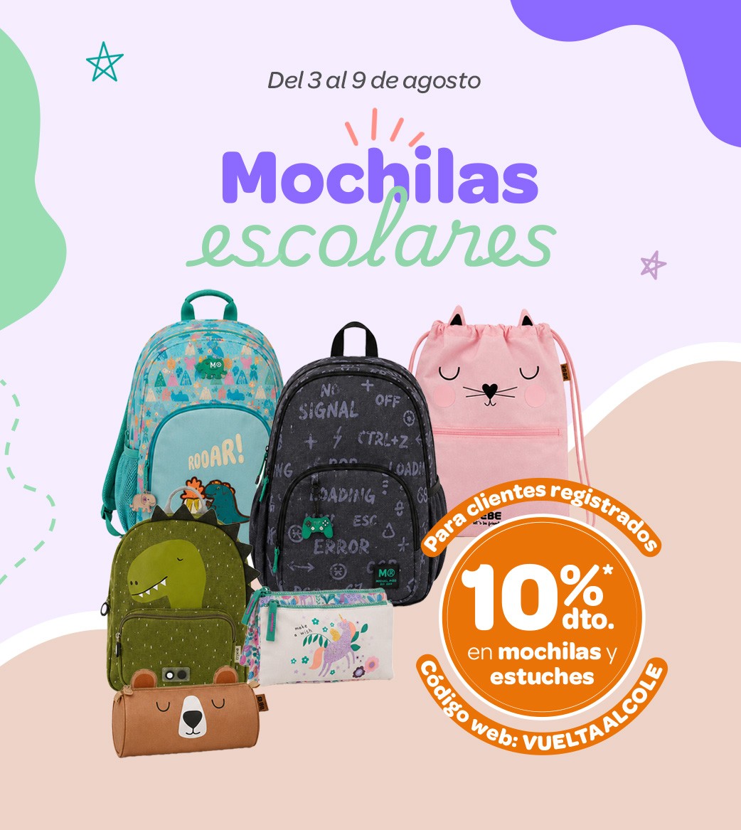 Consigue un 10% en mochilas y estuches